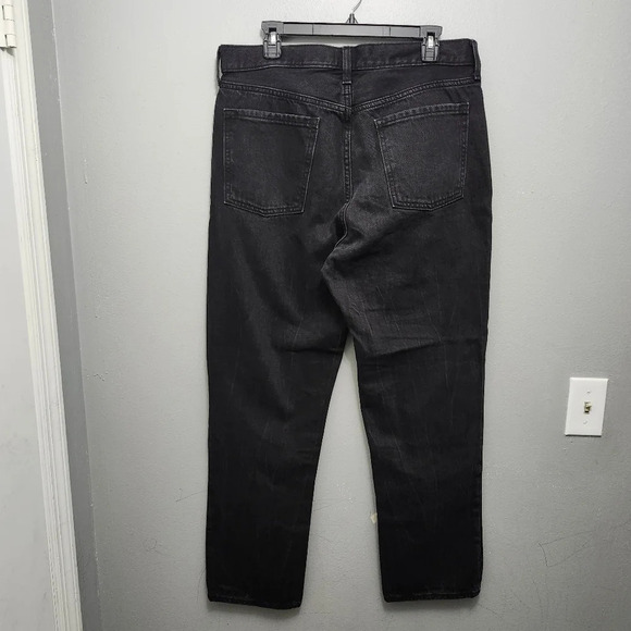 Old navy women's jeans high rise slouchy straight size 12 tall black but… - Picture 5 of 7